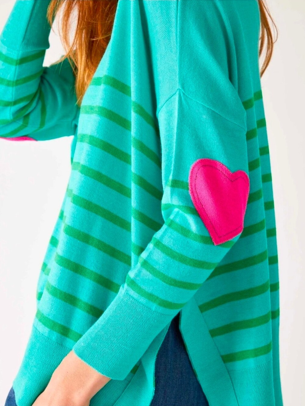 New Mersea Heart Patch Amour Sweater Size OS